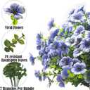 Grunyia Artificial Fake Flowers for Outdoor Spring Decoration, 16 Bundles Faux Silk Colorful Daisy UV Resistant Realistic for Outside Porch Patio Home Yard Garden Planters Pots Window Box (Blue)