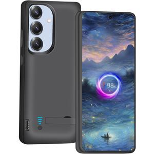 Battery Case for Samsung Galaxy S25+/ S25 Plus/ S24+/ S24 Plus, 5000mAh Rechargeable Extended Battery Charging Charger Case, Add 100% Extra Juice (6.7 Inches) Black Battery Case for Samsung Galaxy S25+/ S25 Plus/ S24+/ S24 Plus, 5000mAh Rechargeable Extended Battery Charging Charger Case, Add 100% Extra Juice (6.7 Inches) Black