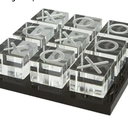 Modern Tic Tac Toe for Home Decoration Acrylic XO with Black Base Decorative Tic Tac Toe Table Top Decoration Coffee Table Decor X/O Board (Clear XO, Black Base)