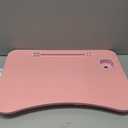 Slendor Lap Desk with Tablet Slot, Foldable Laptop Table with Storage Drawer for BedPortable Bed Desk for Laptop, Computer Tray with Cup Holder Notebook Stand Reading Holder for Couch Floor, Pink