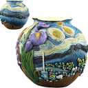 Starry Night Flower Pot Acolorful Art Resin Vase Unique Indoor and Outdoor Potted Plant Container for Home Balcony Decoration (1PCS)