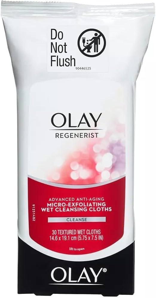 OLAY Regenerist Advanced Anti-Aging Micro-Exfoliating Cleansing Cloths 30 Each (Pack of 4)