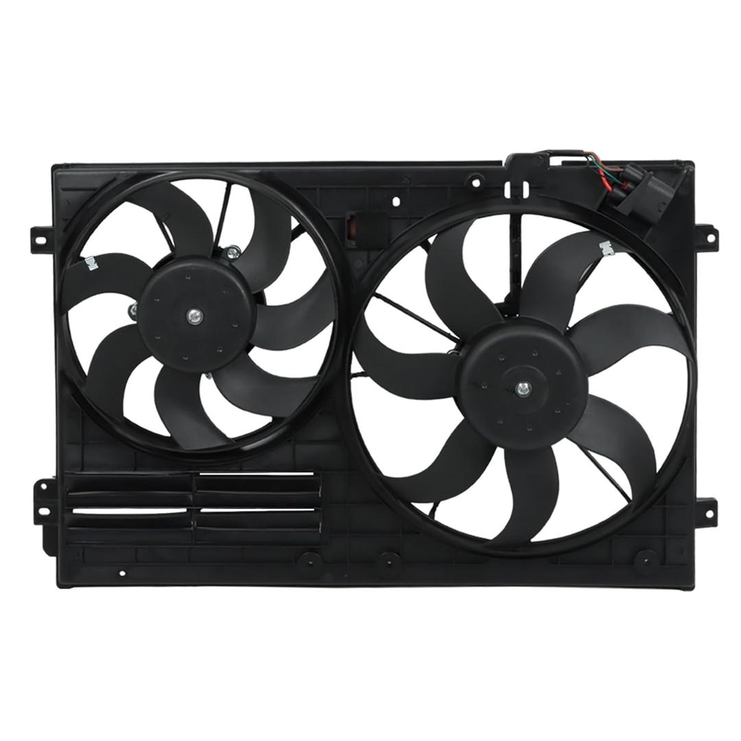 WFLNHB Radiator Cooling Dual Fan 1K0121205AD9B9 Replacement for Audi A3 Jetta CC Gtieos Beetle 1.8L 1.9L 2.0L