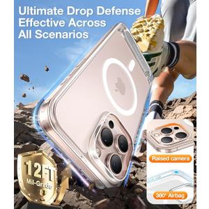 TORRAS Strong Magnetic & Seamless Stand for iPhone 16 Pro Case Clear, Fit for MagSafe, Never Yellow, 4X Military Grade Drop Tested Kickstand Protective Phone Case for iPhone 16 Pro 6.3", Clear