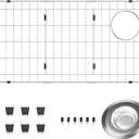 Kitchen Sink Grid with Sink Strainer, Detachable Stainless Steel Sink Rack for Bottom of Sink, 28.25"L