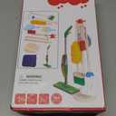 Wooden Kids Cleaning Set with Spray Mop, Montessori Cleaning Toys Real Water Sprayer and Toddler Broom Mop Set, Housework Pretend Play Toy Gift for Boys Girls Ages 3+