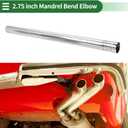 Motoforti 2.75" OD Straight Tubing Mandrel Exhaust Tube Pipe 40" Length T304 Stainless Steel Universal Fit Piping Silver Tone