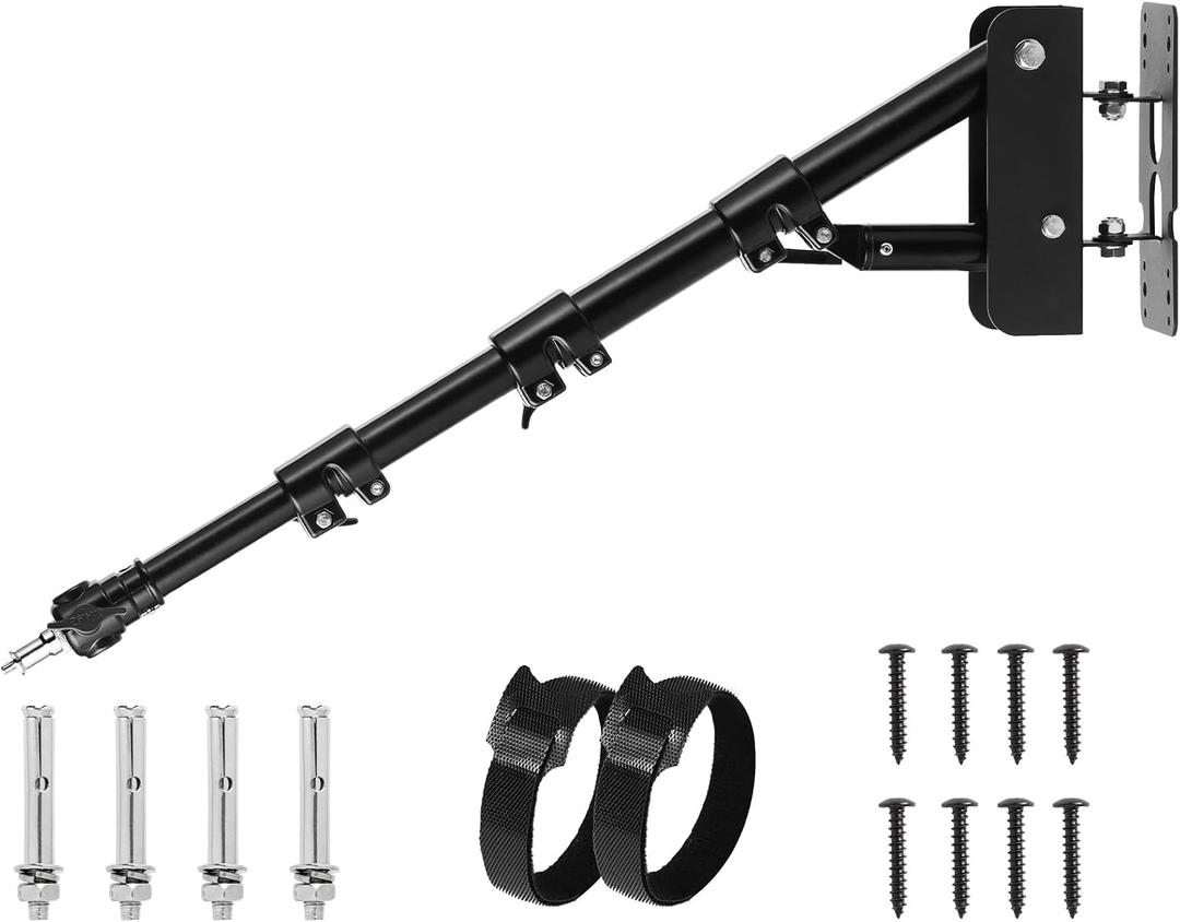 Selens Wall Mount Triangle Boom Arm 39.37inch/100cm, Ring Light Mount Support 180Flexible Rotation for Studio Video Light, Monolight, Photography, Softbox, Reflector
