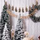 Boho Christmas Garland with Tassel Brown Vintage Christmas Banner Rustic Farmhome Neutral Garland with Wood Beads Pastel Birthday Party Decor Bedroom, Nursery (Hemp Rope Color)