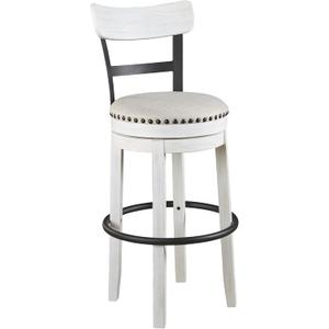 Signature Design by Ashley Valebeck 30" Modern Swivel Pub Height Barstool, Whitewash