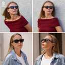 SOJOS Retro Rectangle Polarized Sunglasses for Women Men Vintage Shades UV400 Protection Sunnies SJ2338 (Black/Brown)
