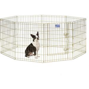 MidWest Homes for Pets 30-Inch Exercise Pen, for Indoor and Outdoor Use, 16 Sq Feet of Play, Single Door Folding Dog Pen, with Large Door Opening & Secure Latch, Easy to Set Up, Foldable Dog Playpen