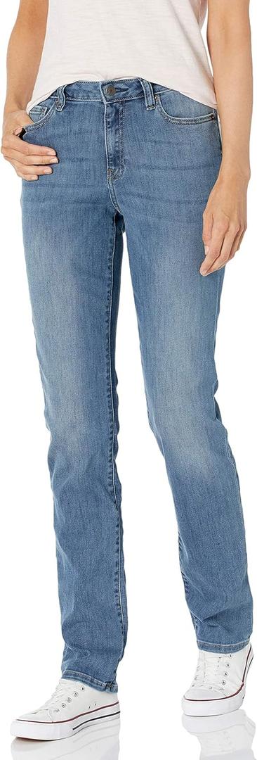 Amazon Essentials Women's Mid Rise Slim Straight Jean, Size 14 (Short)