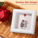 2 x Valentine's Decoration Anniversary Couple Gift - Romantic I Love You Shadow Box Frame - Cute BirthdayChristmas, Wedding Gifts for , Wife, Fiancee, Girlfrien