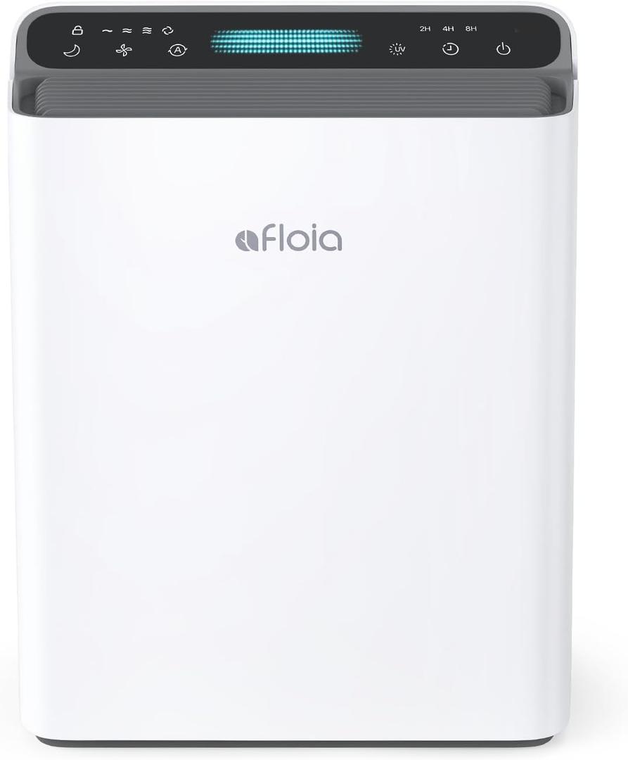 Afloia Air Purifier for Home Large Room Bedroom Up to 2000Ft with PM2.5 Air Quality Monitor Smart Auto Mode, Washable Pre Filter Cleaner for Pet, Europa 2.0 (White)