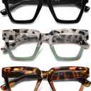 Oversized Reading Glasses Women Oprah Style Blue Light Blocking Computer Readers Designer Ladies Large Frame Square