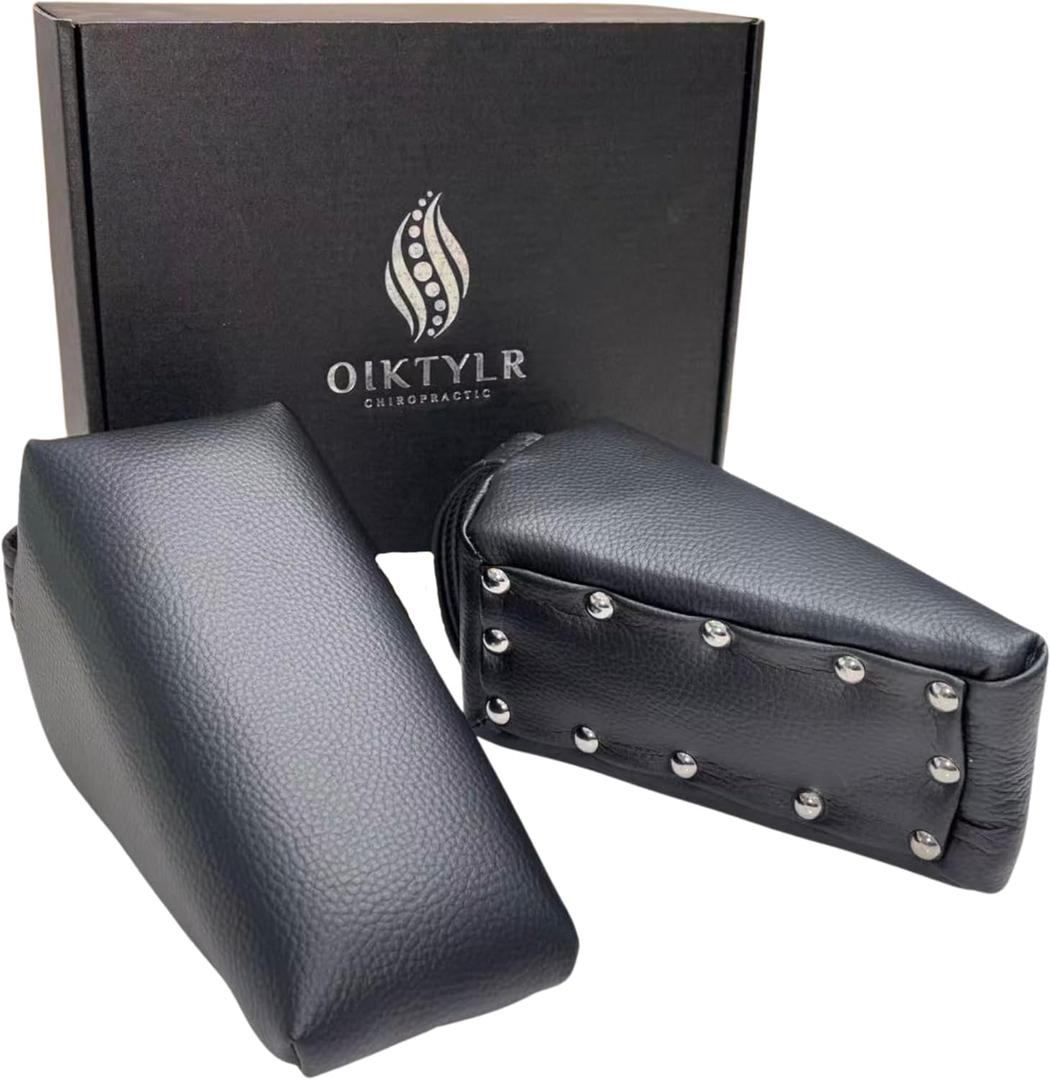 Oiktylr SOT Blocks Chiropractic, Soft & Comfortable Pelvic Blocks Wedges - Enhanced Elastic Support Sponge - Dejarnette Style Pelvic Sacral Blocks, Chiropractor Wedges Blocks for HIPS (Matte Black)