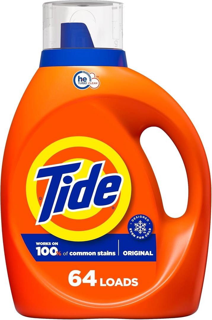 Tide Liquid Laundry Detergent, Original, 64 loads, 84 fl oz, HE Compatible (Packaging May Vary) (84 Fl Oz (Pack of 1))