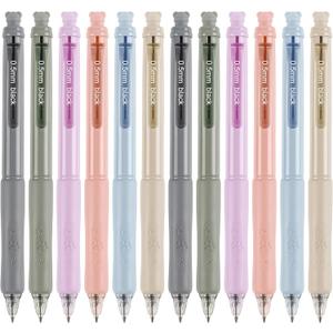 Linbsunne Erasable Pens 0.5mm Gel Ink Pens for School Office Fine Point Pens Smooth Writing Work Pen with Erasers (12-count,Black Ink)