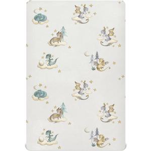 crib sheets for boys Dragon Baby toddler baby girl sheets for crib,neutral mini crib Nursery mattress sheets fitted,crib mattress Soft & Breathable 52 * 28 * 9In (Color 15)