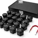 for Audi A3 A4 A5 A6 A7 A8 Q3 Q4 Q5 Q6 Q7 Q8 inc e-tron Lug Nut Covers | 20 Glossy Black Wheel Nut Caps