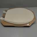 Mayfair Cassel Slow Close Toilet Seat, Easy Clean, Non Slip Premium Wood Seat, Easy Install, Made in USA, Round, Bone
