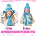 Remifa Kids Winter Hat Scarf Gloves Set, Girls Boys Toddler 8% Wool Warm Fleece Beanie Knit Neck Scarf Mittens Christmas Gift