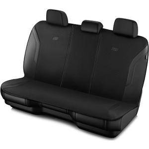 Skechers Memory Foam Car Seat Covers, Leather Seat Covers with Thick Memory Foam, Black Air Cool Rear Seat Covers, Automotive Comfort and Protection for Most Cars, Van,Trucks, SUVs(Rear,Black)