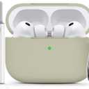 Ljusmicker for AirPods Pro 3 Case 2025 with Cleaner Kit,Soft Silicone Protective Cover for Apple AirPods Pro 3rd Generation Cases for Women Men,for AirPod Pro 3 Case Accessories with Keychain-Khaki