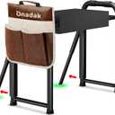 Heavy Duty Garden Kneeler & Seat with Support Legs, 400lbs Capacity Foldable Gardening Stool, Extra Thick Pad & Large Tool Organizer Bag, Ergonomic for Seniors - Dark Black