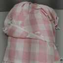 JIALE Gingham Tablecloth Rectangle Cotton Linen Fabric Checkered Table Cloth with Tassel Washable Wrinkle Free Buffalo Plaid Table Cover for Outdoor Party Picnic Kitchen Dining, Pink, 55x106