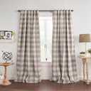 Elrene Home Fashions Farmhouse Living Grainger Buffalo-Check Blackout Window Curtain, Living Room and Bedroom Drape with Rod Pocket Tabs, 52" x 95", Grey, 1 Panel