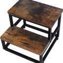 SZLHANJZ Step Stool, Multi Purpose Step Stools for Kids Adults, Round Corner Bed Step Stools for High Beds, Dog Steps Portable Stepping Stool for Bedroom Kitchen, Load 500 LB, Rustic, 15.8"D x 15.8"W x 13"H