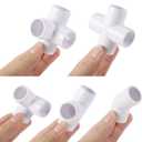 Xuniea 42 Pieces 3/4 Inch PVC Pipe Fittings Elbow Set Tent Connection Tee Heavy Duty PVC Elbow Fittings for Greenhouse Shed Pipe, Furniture Build and More