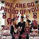 Pre-Strung Red and Black Glitter We are So Proud of You Graduation Banners, 2026 Graduation Hanging Swirls for Congratulation Graduations Party Supplies