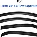 Window Visors Rain Guards for 2010 2011 2012 2013 2014 2015 2016 2017 Chevy Equinox, Out-Channel Window Vent Wind Deflectors Visors Shades for 10-17 Equinox