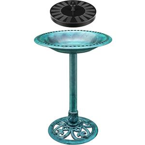 VIVOSUN 28 Solar Bird Bath, Solar Powered Pond Fountain Combo Set for Outdoors, Gardens, Patio, Yard, Deck, Green (Green with Pump)