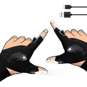 LED Rechargeable Flashlight Gloves, Valentines Day Gifts for Him Men Boyfriend Husband, Unique Gift for Fathers Day Christmas Birthday, Cool Gadget Hands-Free Light Gloves for Repairing Fishing DIY