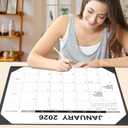 Desk Calendar 2026-2027 with Desk Mat 22" x 17" Large Desk Pad Calendar Runs from January 2026 to June 2027, Office Supplies Desktop Monthly Calendar for Home & Office