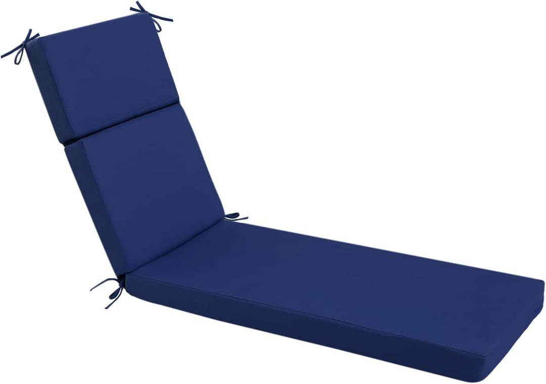 Idee-Home Chaise Lounge Cushions Outdoor, Lounge Chair Cushion Patio Furniture 72in.L x 21in.W x 3in.D Waterproof for Lawn Pool