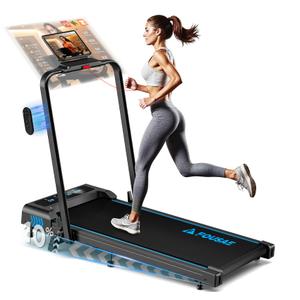 FOUSAE Treadmills for Home, App Compatible, 5 in 1 7.5MPH Foldable Treadmill with 10% Incline, 3.0HP Brushless Drive, 12 HIIT Programs, Full Screen LED Display, Remote Control, 400 LBS Weight Capacity