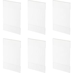 MECCANIXITY Wall Mount Acrylic Sign Holder, 5.1 x 3.5 Inch Clear Plastic Wall Sign Holders Vertical Acrylic Frames for Offices, Stores, Restaurants, Pack of 6