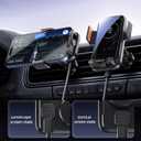 Wireless Car Charger Mount,Motorized 90° Rotating Auto-Clamping Air Vent Car Phone Holder Charger with Smart Sensor, 15W Fast Charging Wireless Car Charger for iPhone/Samsung (Black)