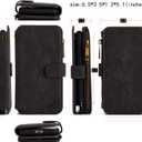 MODOS LOGICOS Case iPhone 11 Pro Max, [Detachable Wallet Folio][2 in 1][Zipper Cash Storage][Up to 14 Card Slots 1 Photo Window] PU Leather Purse with Removable Inner Magnetic TPU Case - Black