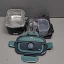 Electric Heated Lunch Boxes Adults: 80W Electric Lunch Box Food Heated 12/24/110V 1.5L Heatable Lunch Box for Car/Truck/Office Leak-Proof Stainless Steel Container, Fork & Spoon, Bag (Grey+Green)