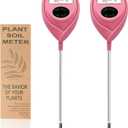 Soil Moisture Meter, Garden Plant Water Meter, Plants Moisture Meter, Lawn Soil Tester, Soil Water Gauge for Potted Plants, Plant Moisture Monitor No Battery Required Free Plant Watering Guide (PINK+PINK)