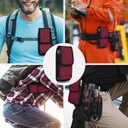ykooe Cell Phone Pouch Nylon Belt Holster Case Compatible with iPhone 17 16 15 14 13 12 11 & Pro Models, Samsung Galaxy S20 S21 S22 S23 S24 S25, RedL