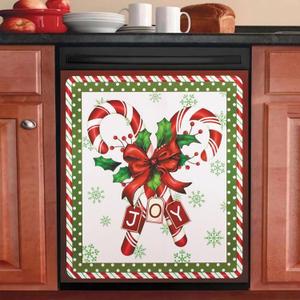 Christmas Decor Dishwasher Magnetic Covers for The Front, Refrigerator Magnets Snow Decal Cover Sticker for Fridge 23" W x 26" H