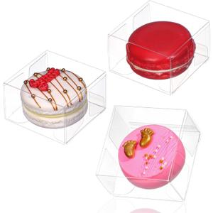 50Pcs 2.17x2.17x1.38 Inch Single Boxes for Chocolate Covered Ore, Macaron, Brownie, Treat, Candy, Small Gifts - Wedding, Bridal Shower, Birthday Party Favors