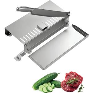 Manual Meat Slicer With Commercial High-Strength Stainless Steel Frame And Ergonomic Handle For Quick Cutting Of Various Meats, SuitableFor Home Kitchens, Restaurants, Farms, And Hunting